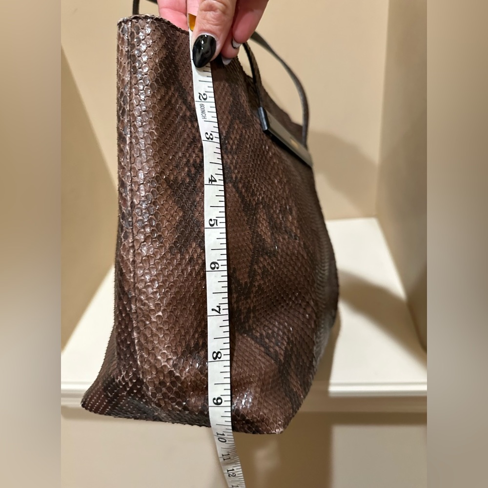Gucci Python Open Tote W/Attached Pouch - image 6